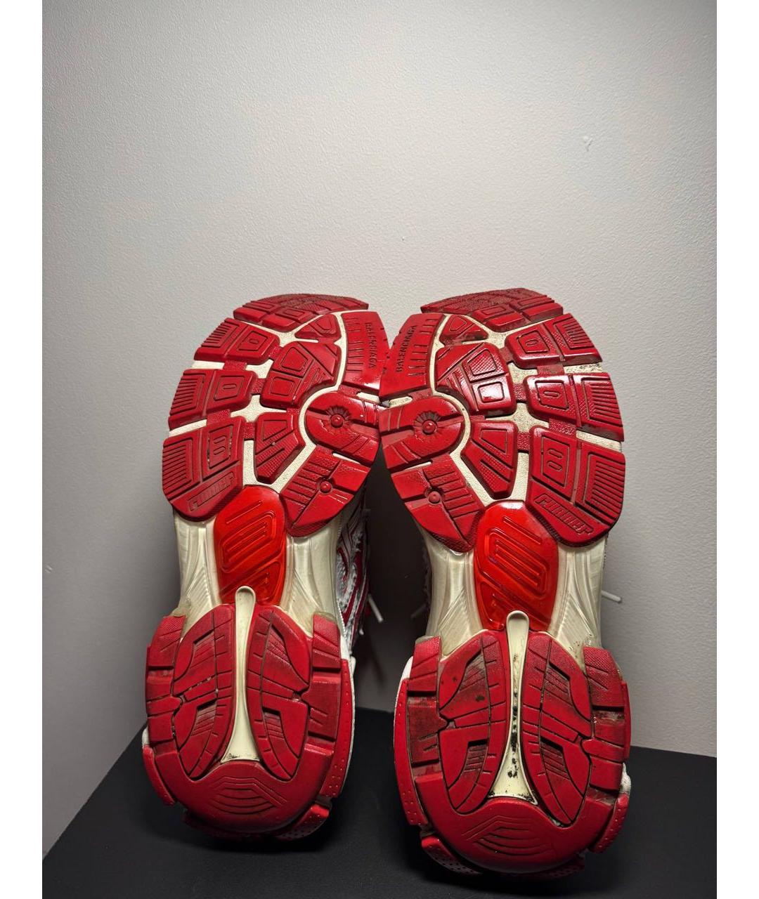 BALENCIAGA Красные бархатные низкие кроссовки / кеды, фото 7