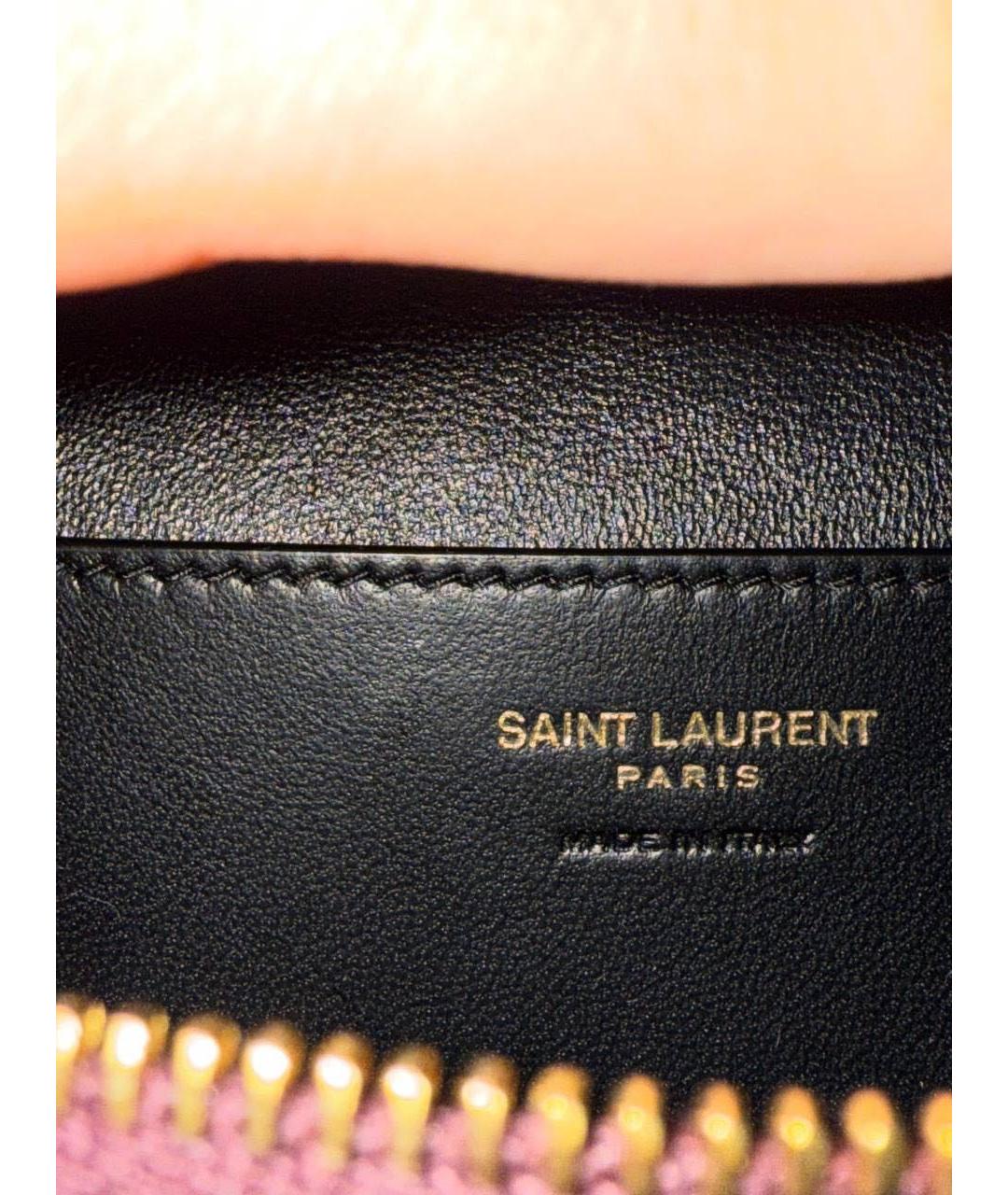 SAINT LAURENT Бордовая кожаная сумка с короткими ручками, фото 5