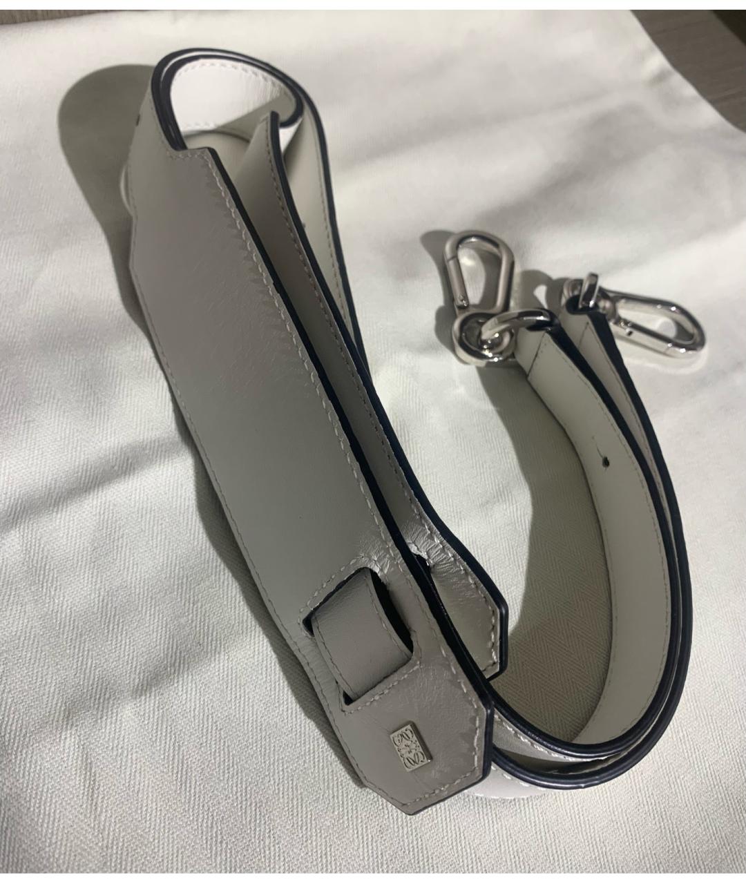 LOEWE Белая кожаная сумка с короткими ручками, фото 8