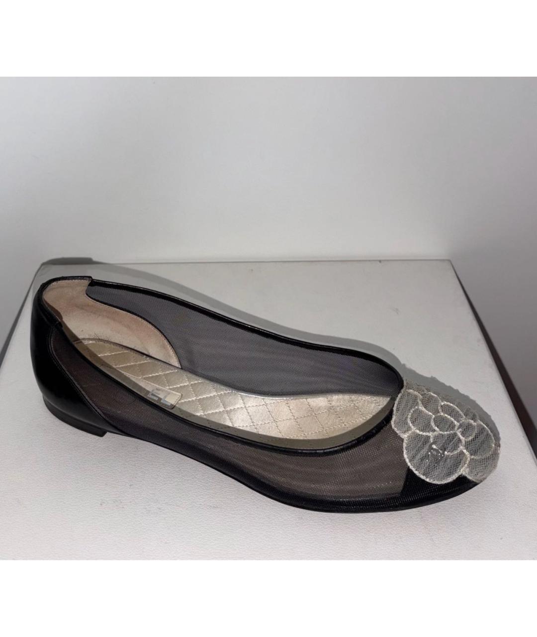 CHANEL Черные балетки, фото 4