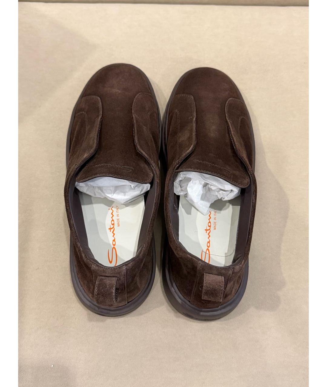 SANTONI Коричневые замшевые лоферы, фото 3