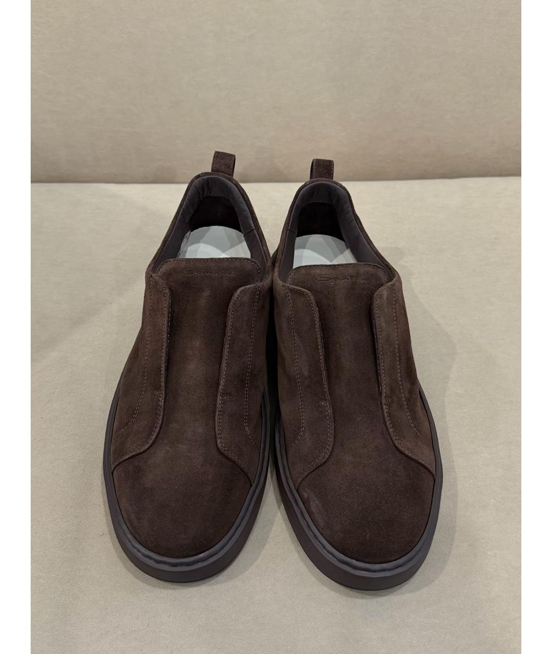 SANTONI Коричневые замшевые лоферы, фото 2