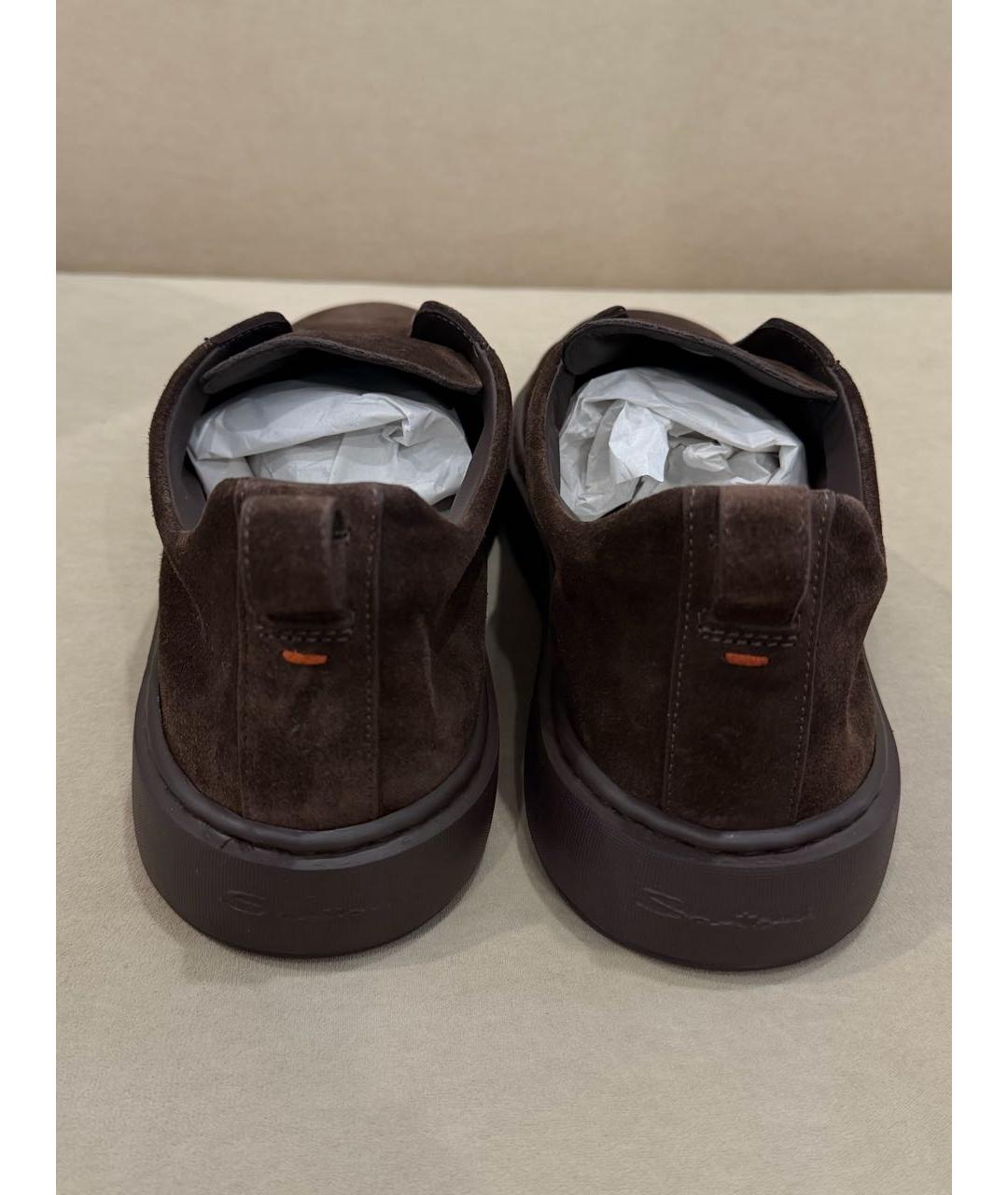 SANTONI Коричневые замшевые лоферы, фото 4