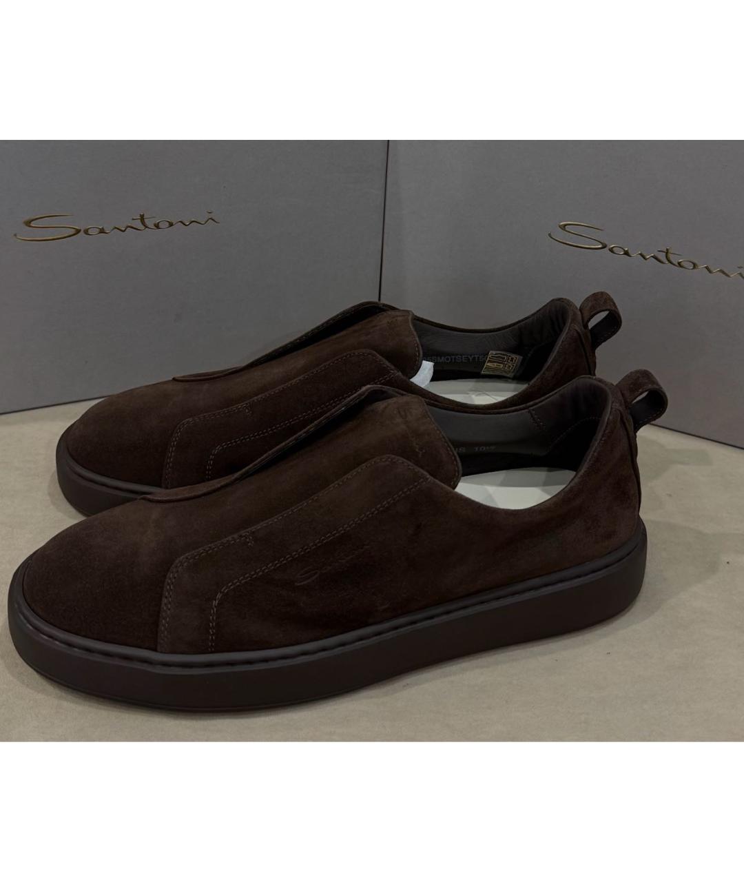SANTONI Коричневые замшевые лоферы, фото 6