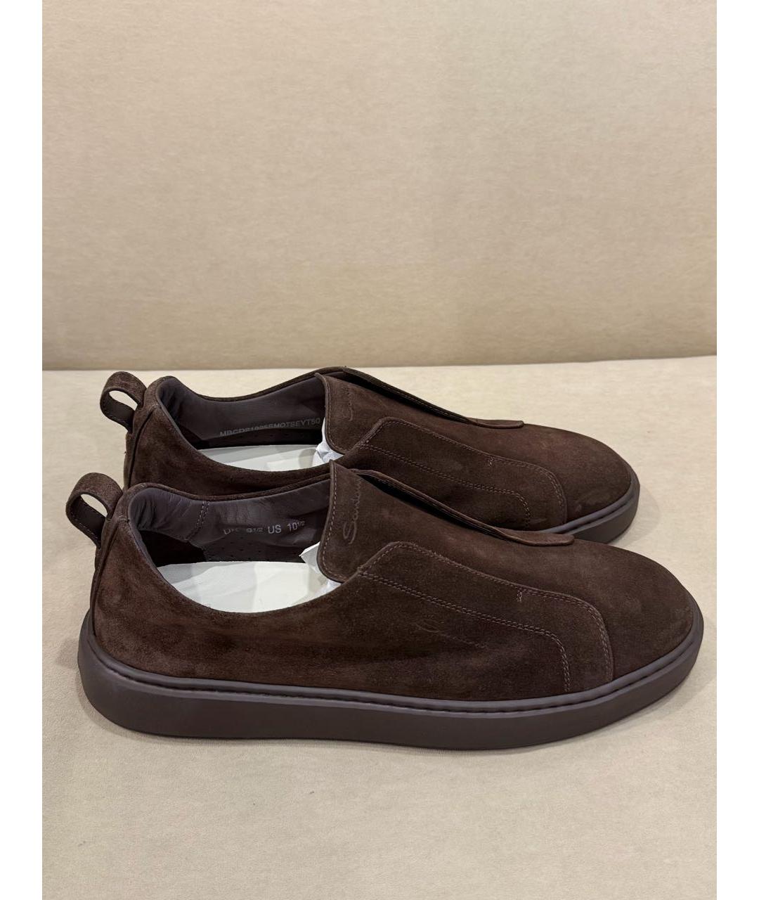 SANTONI Коричневые замшевые лоферы, фото 7