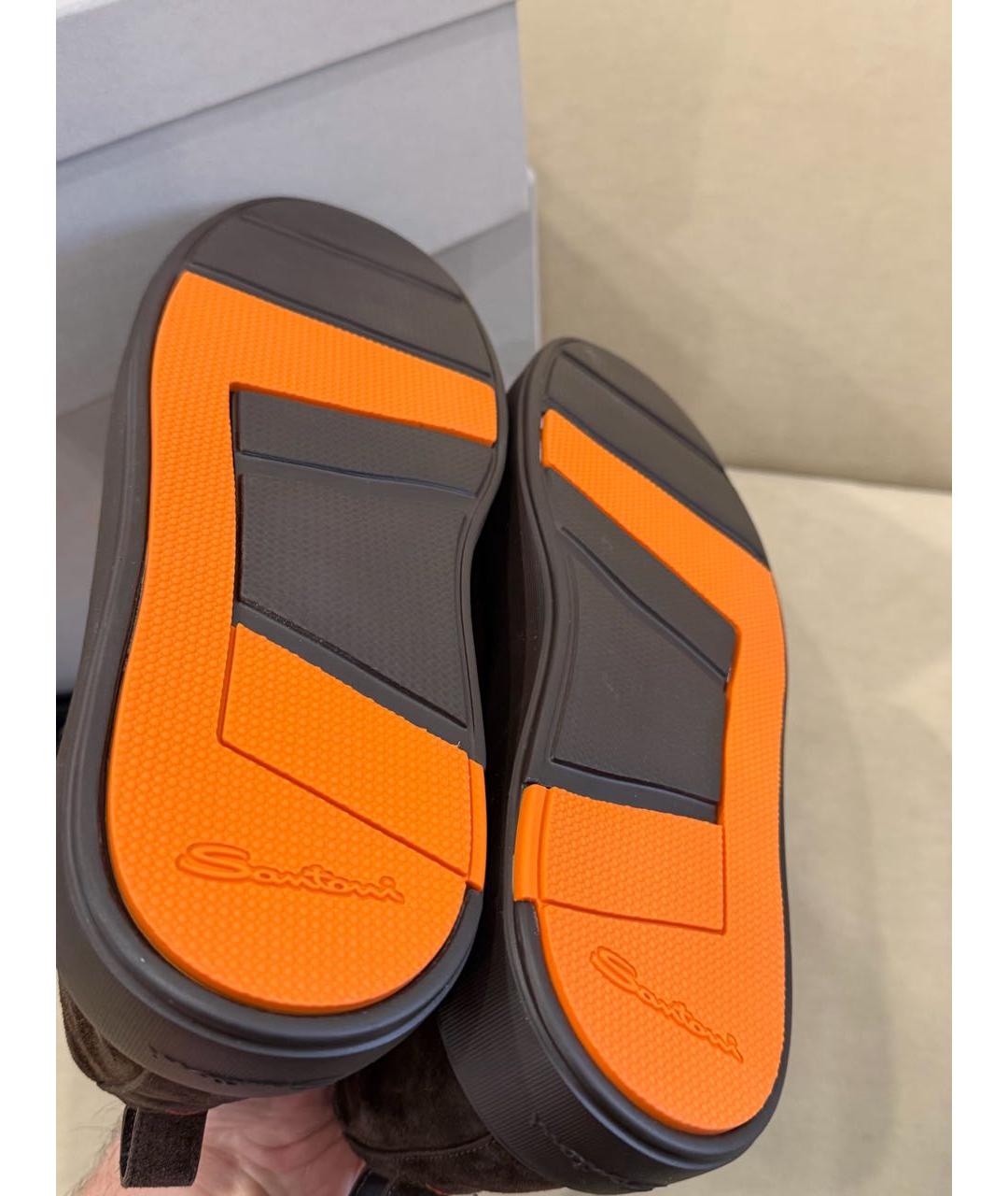 SANTONI Коричневые замшевые лоферы, фото 5