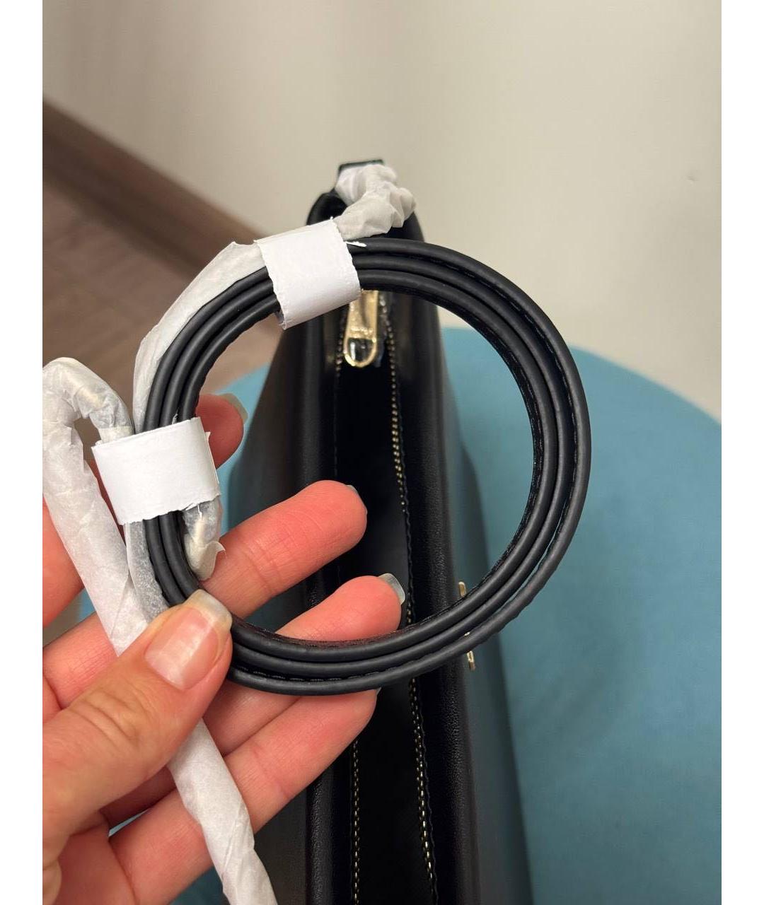 FURLA Черная кожаная сумка через плечо, фото 5