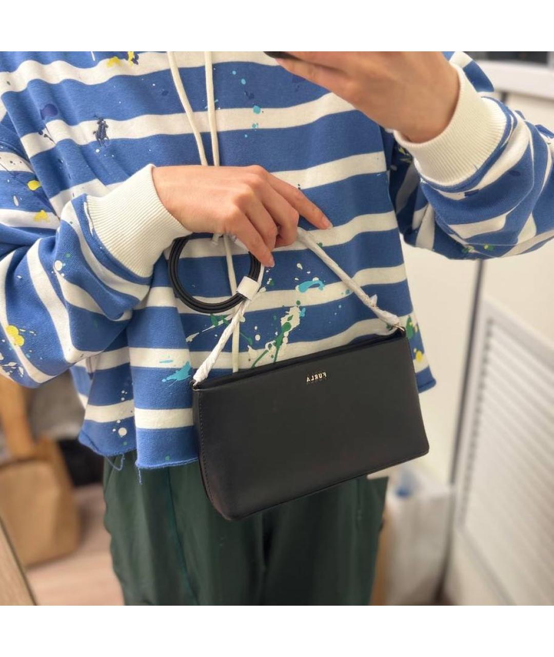 FURLA Черная кожаная сумка через плечо, фото 6