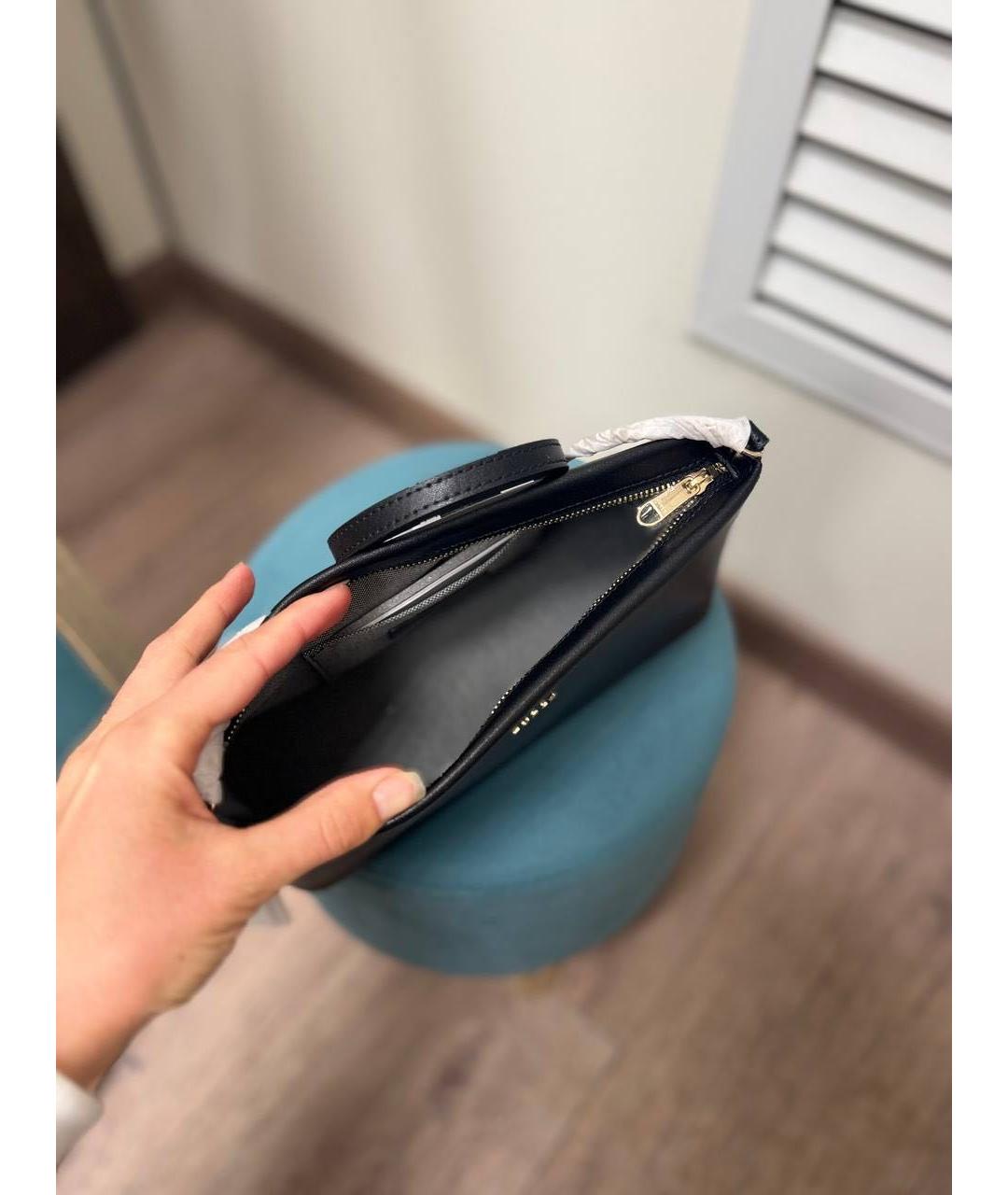 FURLA Черная кожаная сумка через плечо, фото 3