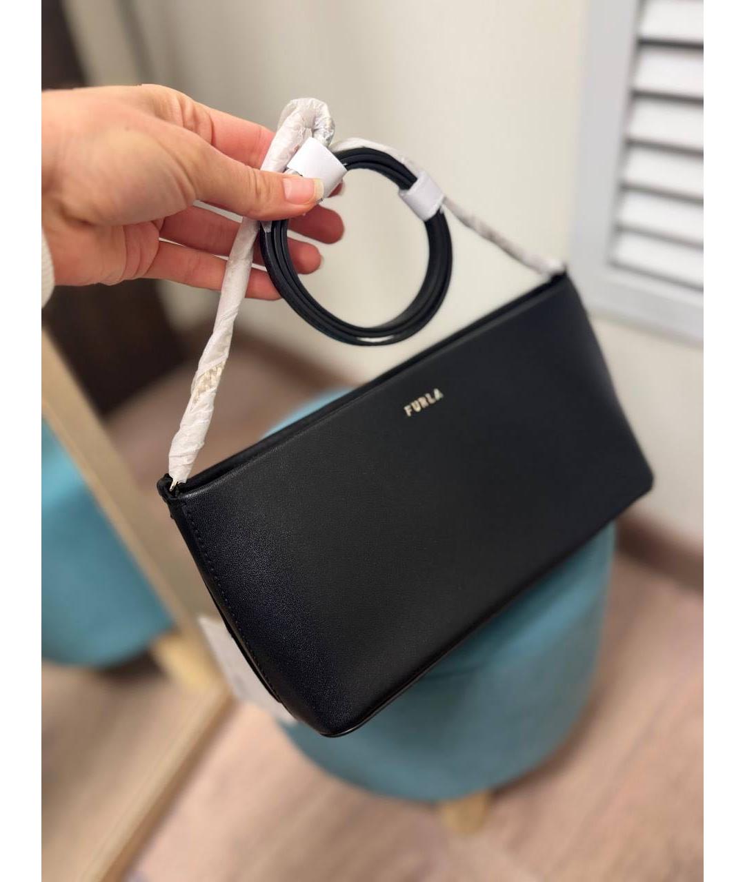 FURLA Черная кожаная сумка через плечо, фото 2