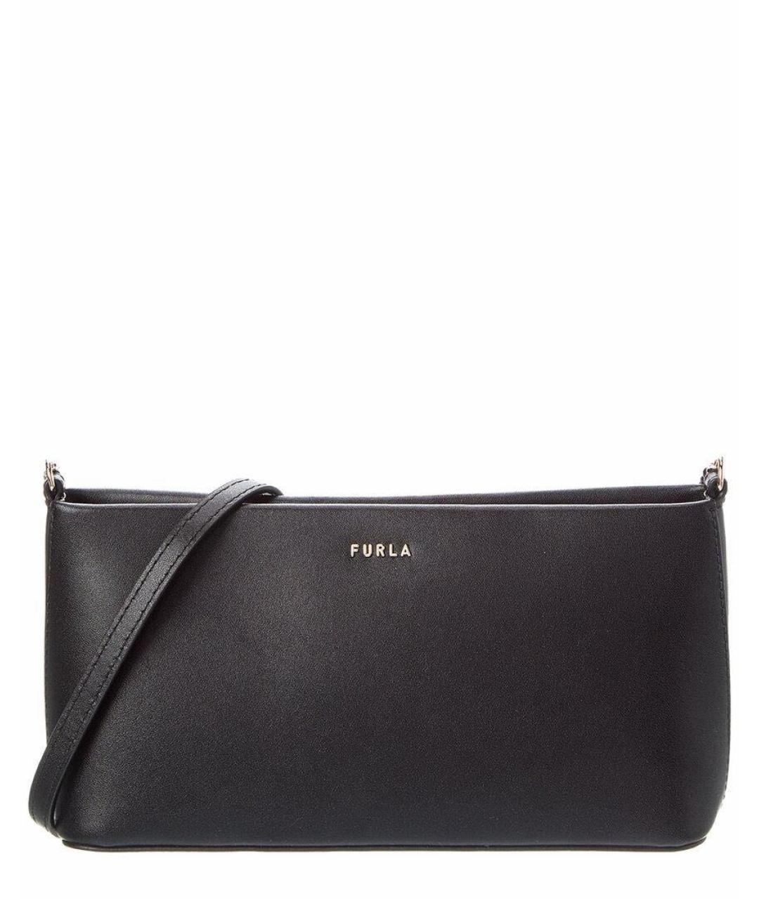 FURLA Черная кожаная сумка через плечо, фото 7