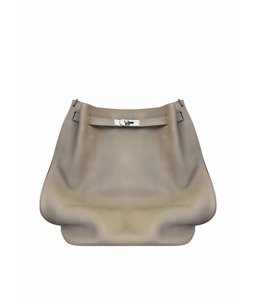 HERMES Серая кожаная сумка через плечо, фото 1