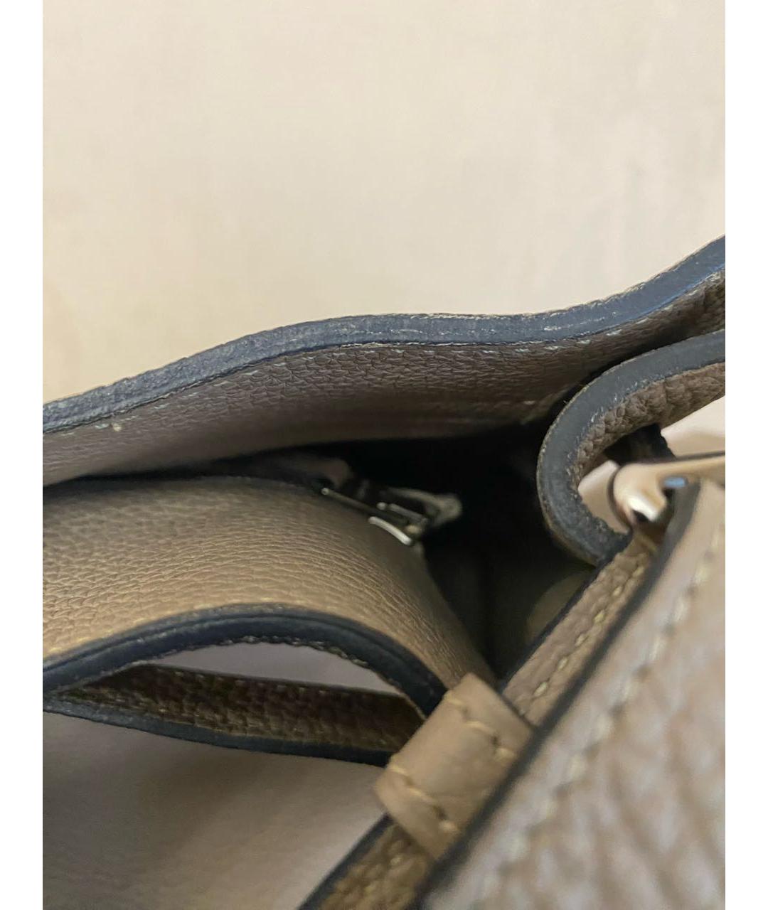 HERMES Серая кожаная сумка через плечо, фото 8