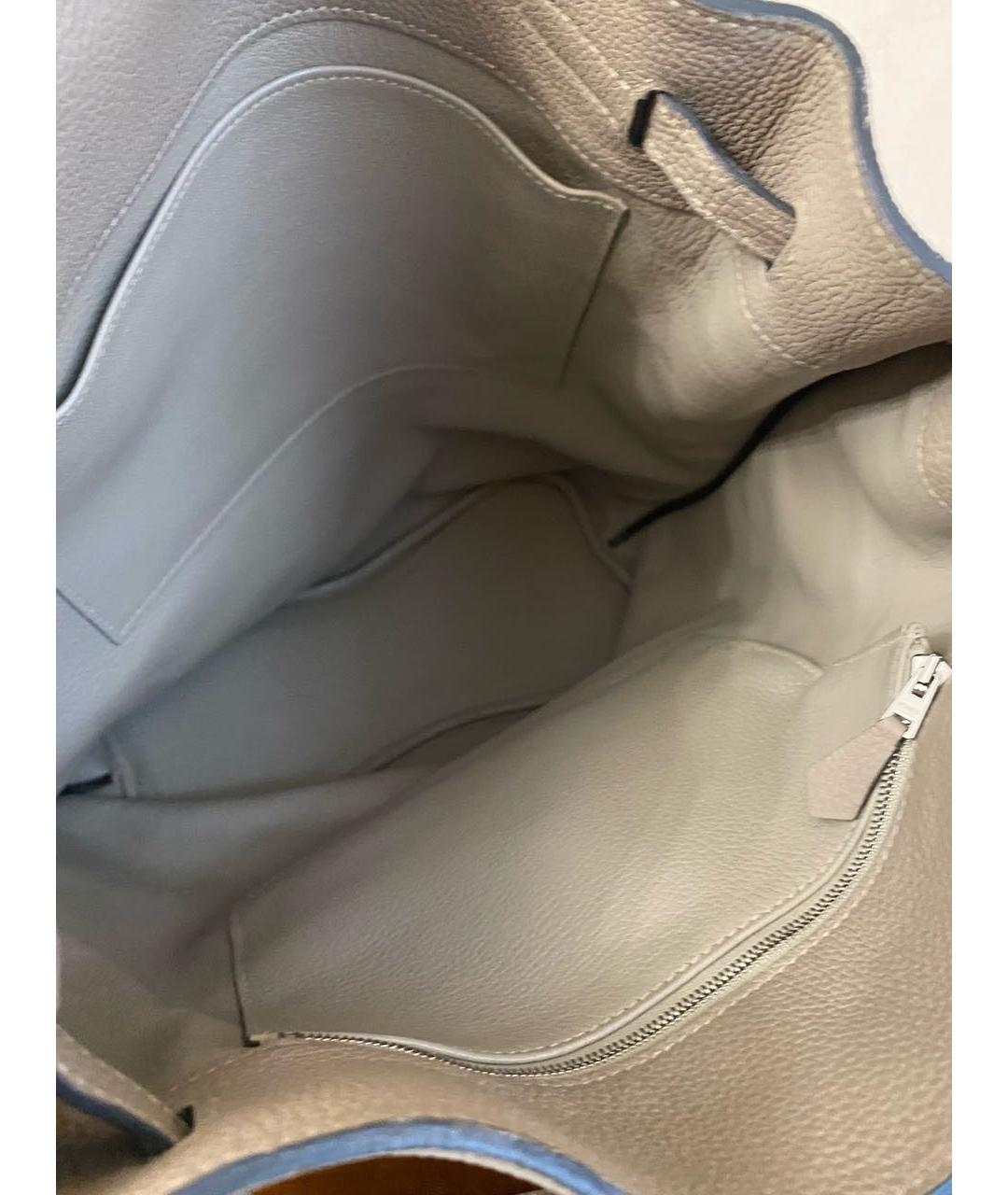 HERMES Серая кожаная сумка через плечо, фото 4