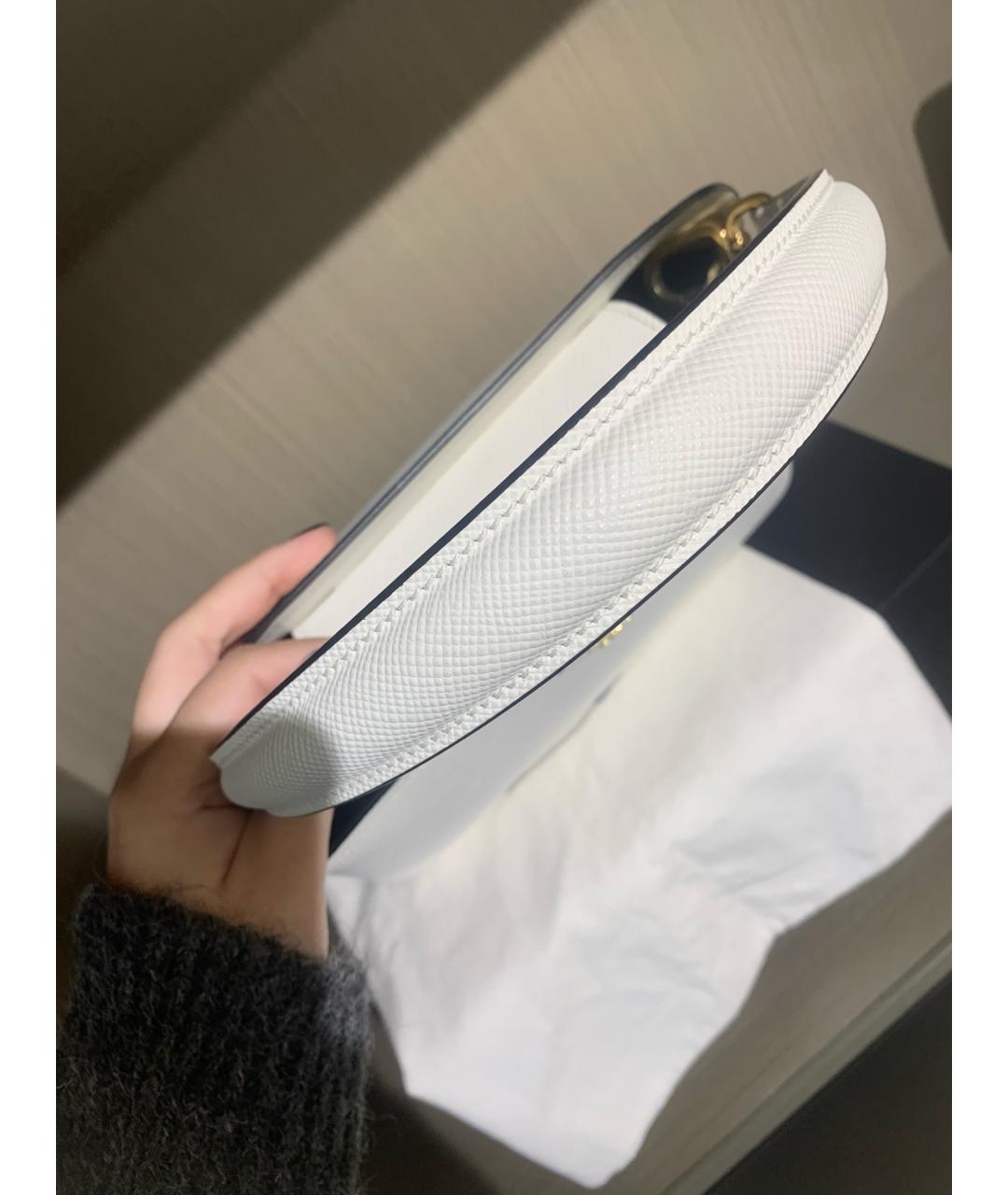 PRADA Белая кожаная сумка с короткими ручками, фото 5