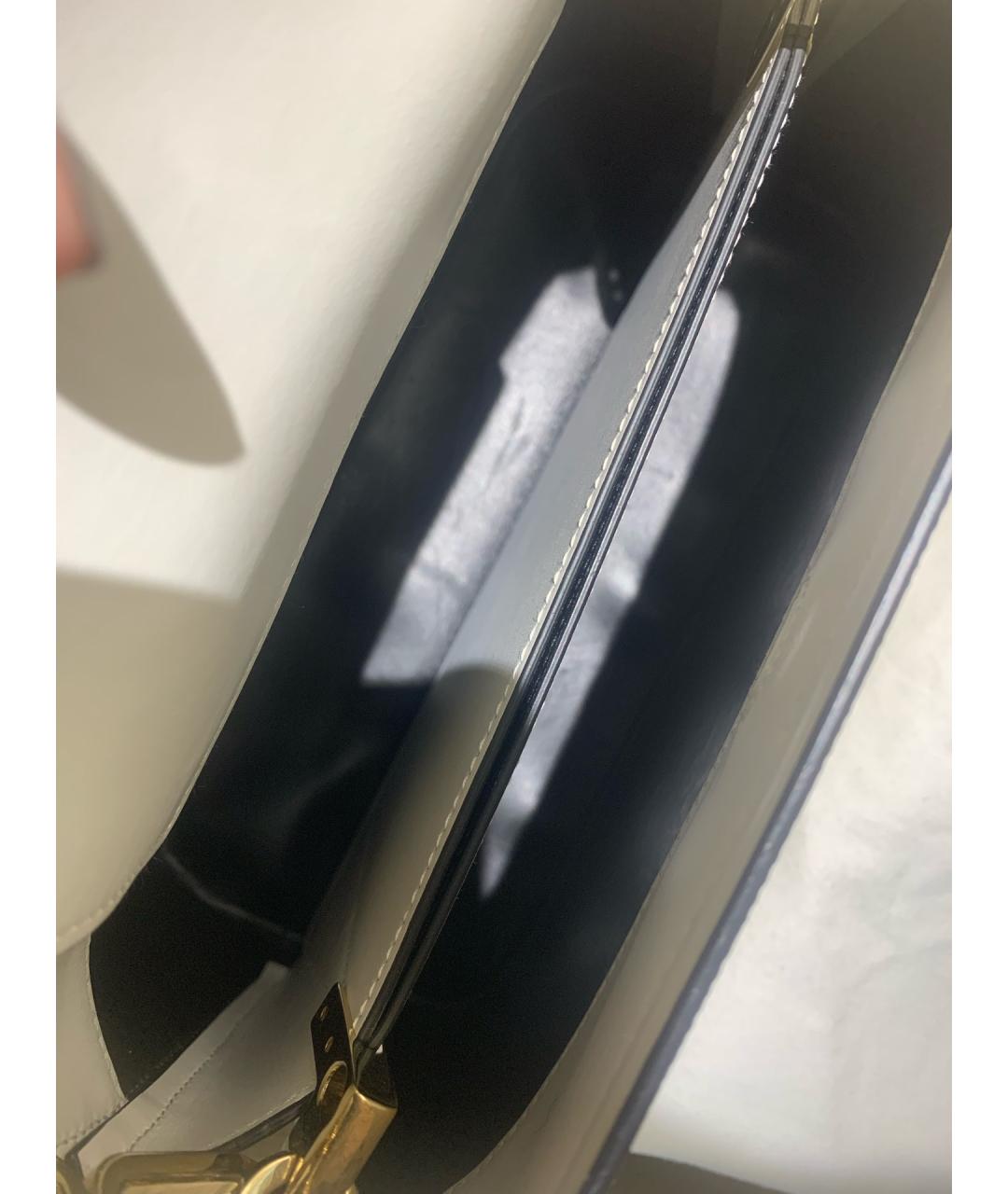 PRADA Белая кожаная сумка с короткими ручками, фото 6