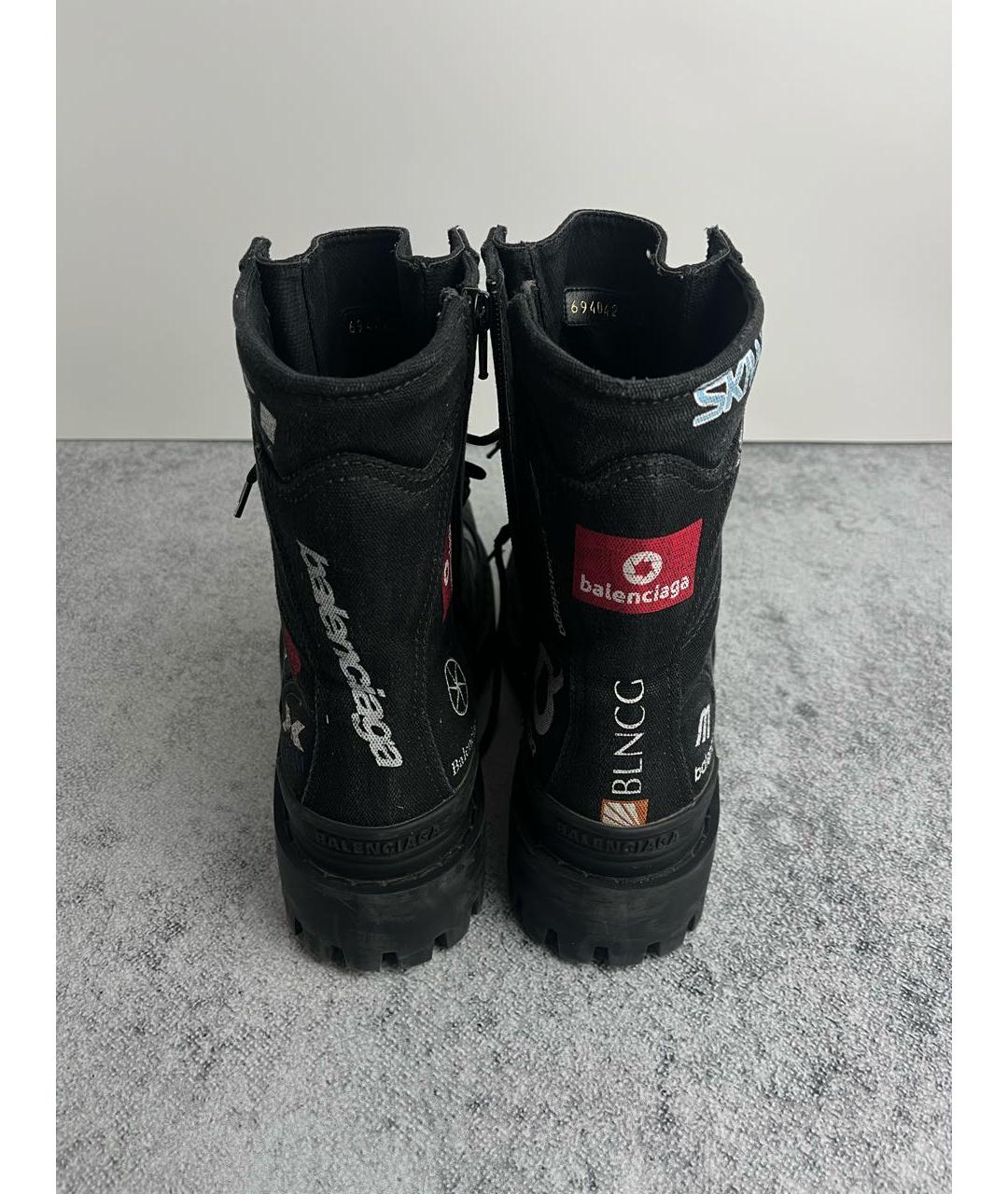 BALENCIAGA Черные текстильные высокие ботинки, фото 4