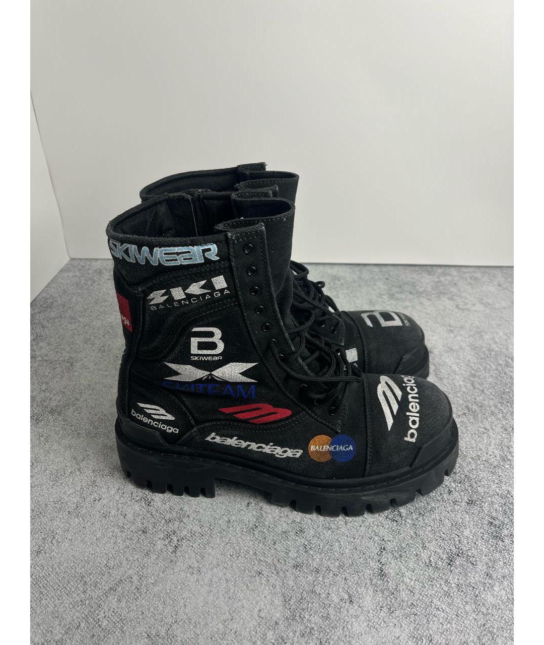 BALENCIAGA Черные текстильные высокие ботинки, фото 8