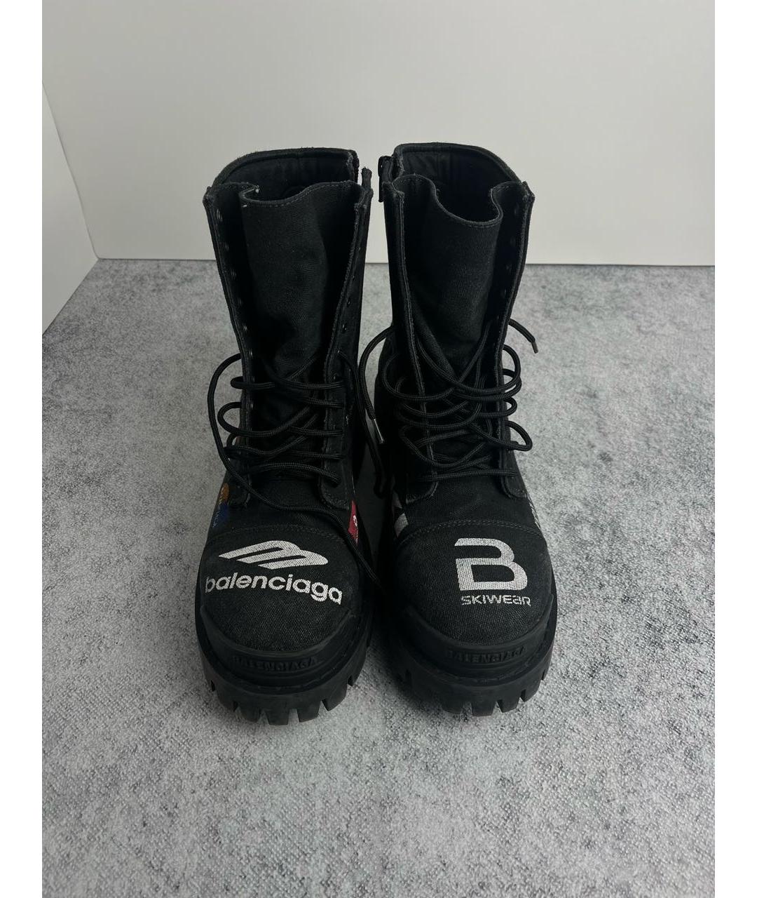 BALENCIAGA Черные текстильные высокие ботинки, фото 2