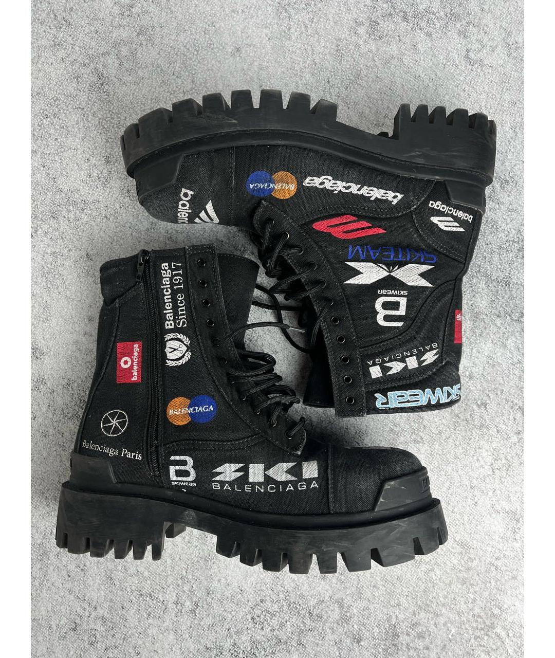 BALENCIAGA Черные текстильные высокие ботинки, фото 5