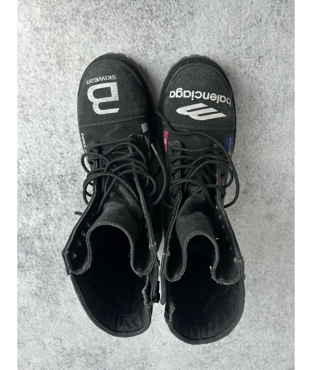 BALENCIAGA Черные текстильные высокие ботинки, фото 3