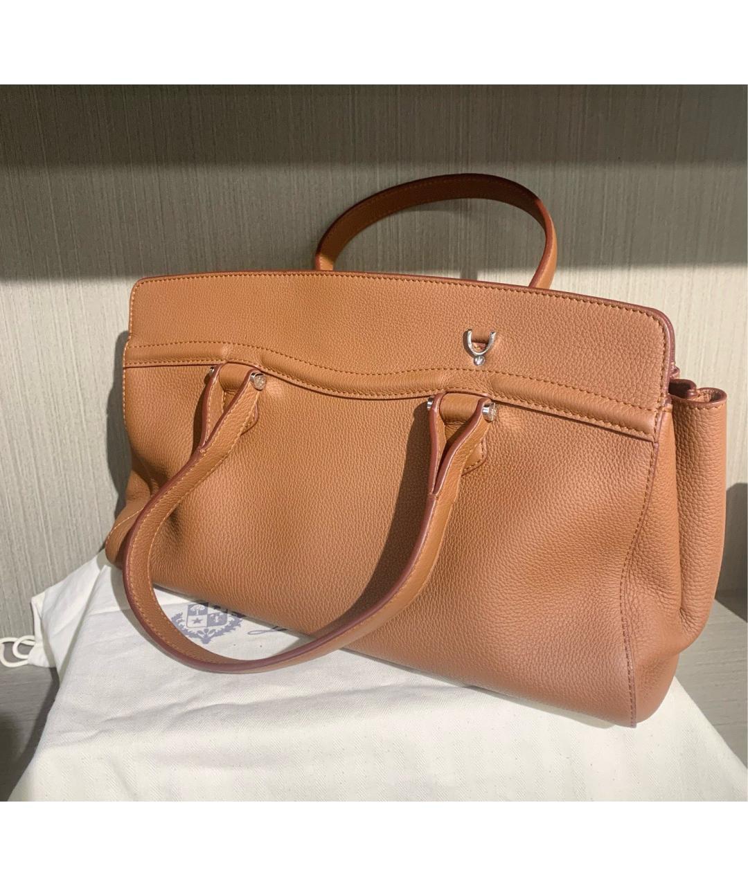 LORO PIANA Коричневая кожаная сумка тоут, фото 4