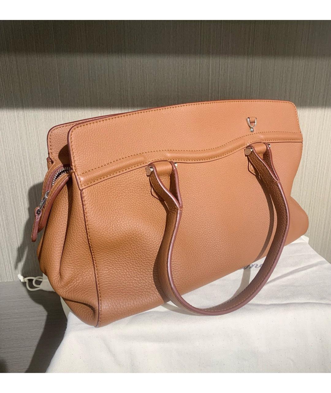 LORO PIANA Коричневая кожаная сумка тоут, фото 5