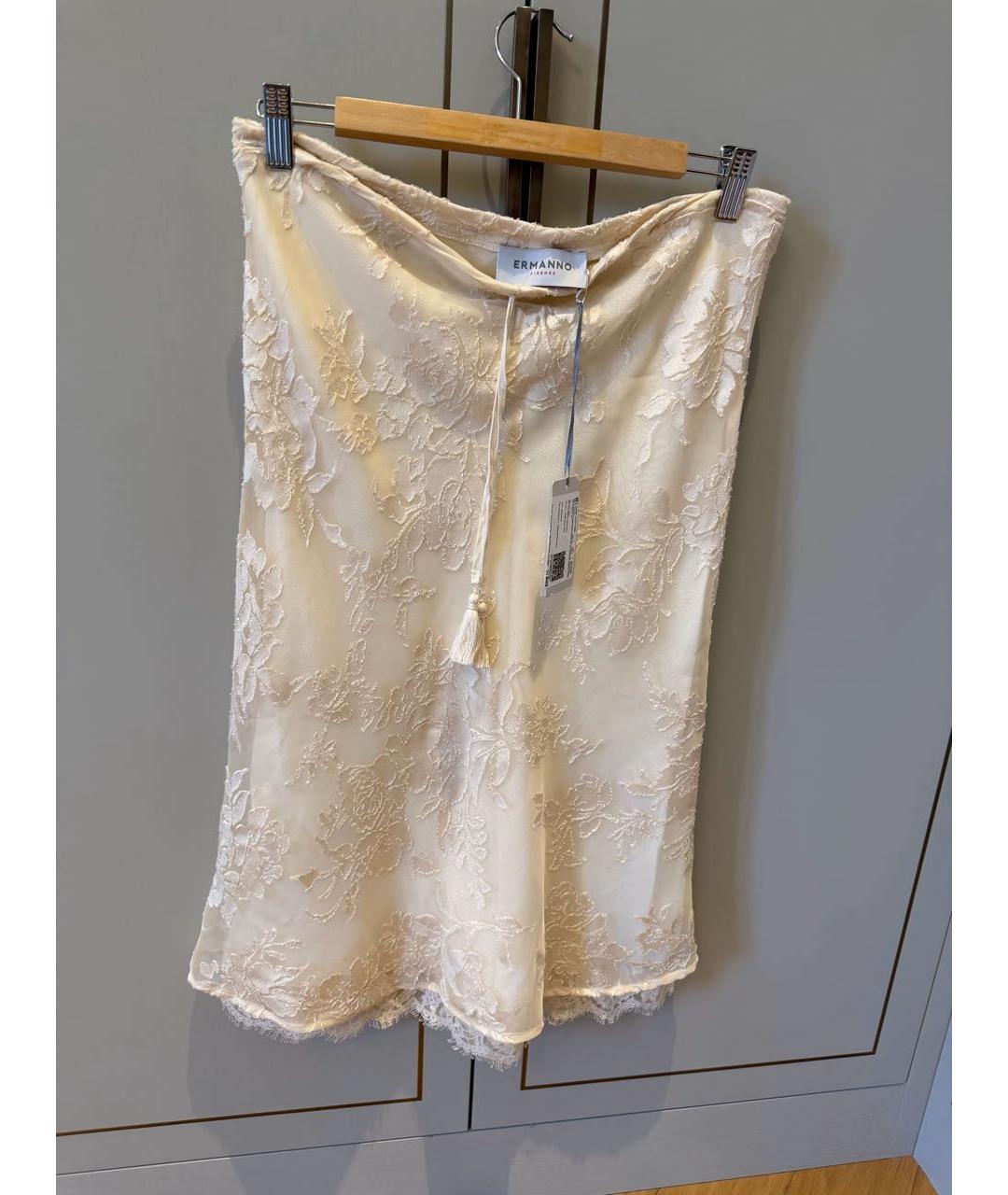 ERMANNO FIRENZE Бежевая полиэстеровая юбка миди, фото 2