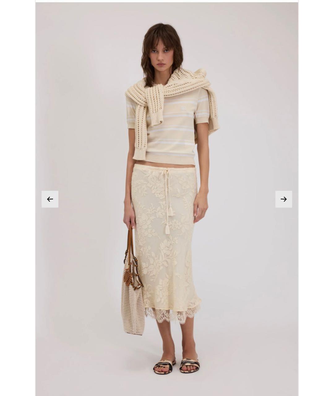 ERMANNO FIRENZE Бежевая полиэстеровая юбка миди, фото 5