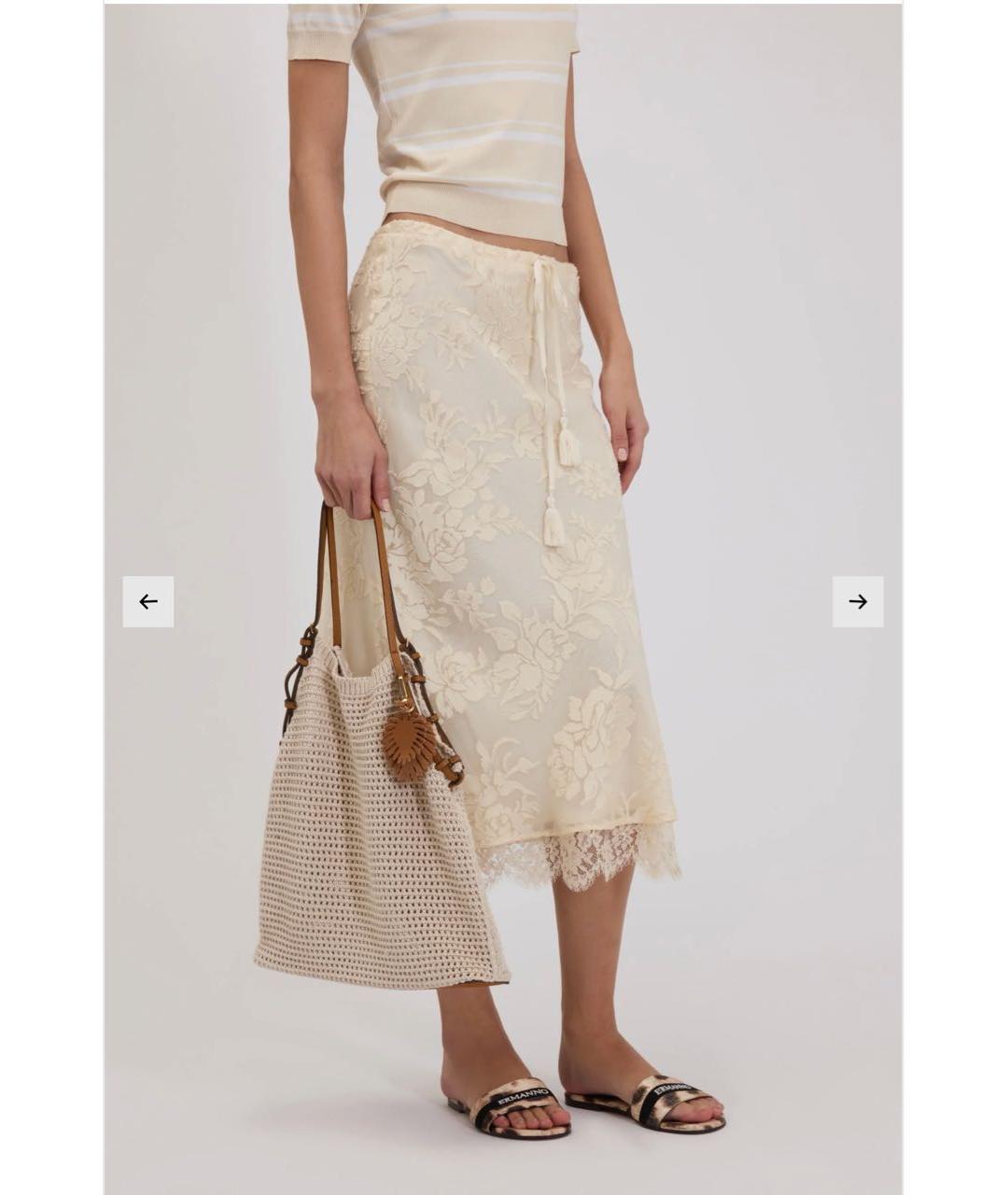 ERMANNO FIRENZE Бежевая полиэстеровая юбка миди, фото 6