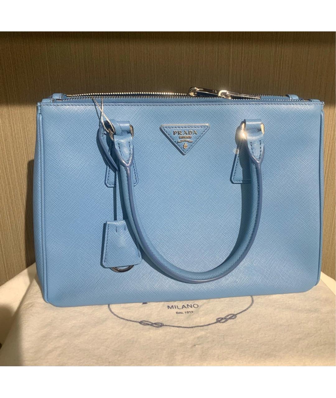 PRADA Голубая кожаная сумка через плечо, фото 8