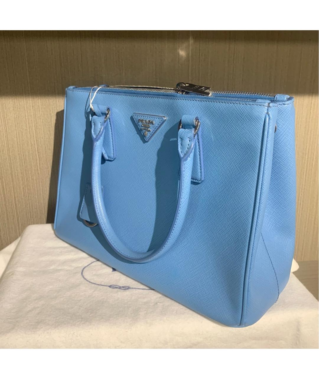 PRADA Голубая кожаная сумка через плечо, фото 4