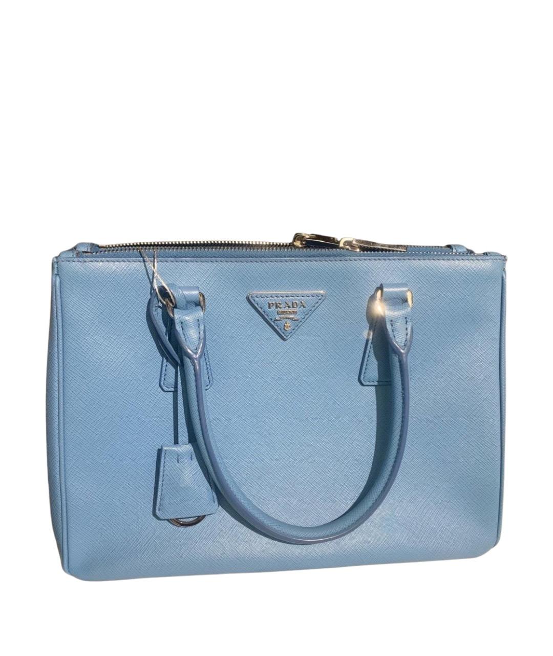 PRADA Голубая кожаная сумка через плечо, фото 1