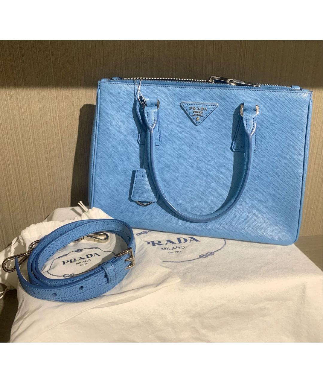 PRADA Голубая кожаная сумка через плечо, фото 2