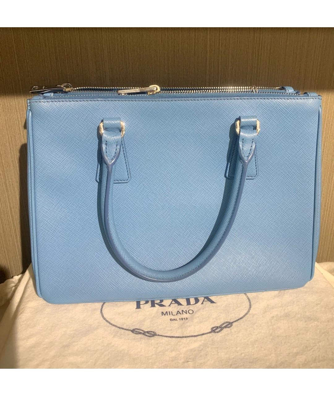 PRADA Голубая кожаная сумка через плечо, фото 3