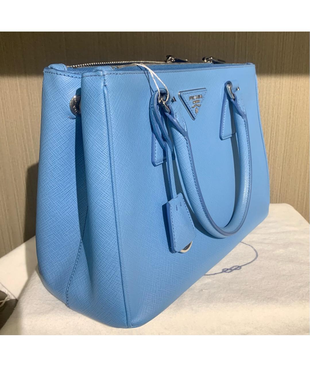 PRADA Голубая кожаная сумка через плечо, фото 5