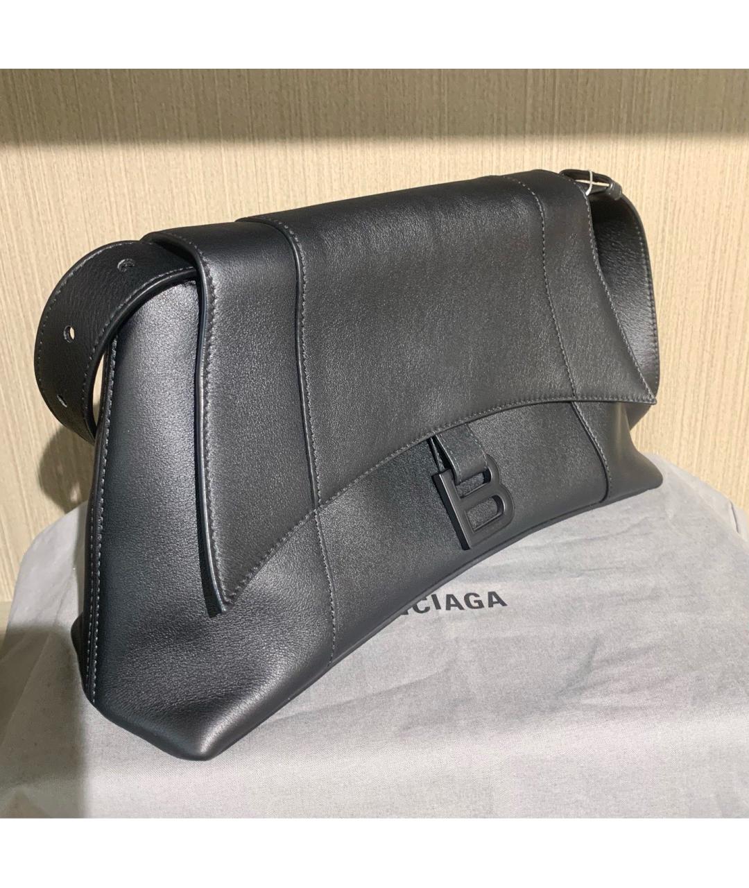 BALENCIAGA Черная кожаная сумка через плечо, фото 4