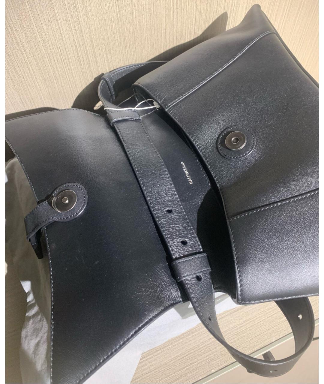 BALENCIAGA Черная кожаная сумка через плечо, фото 6