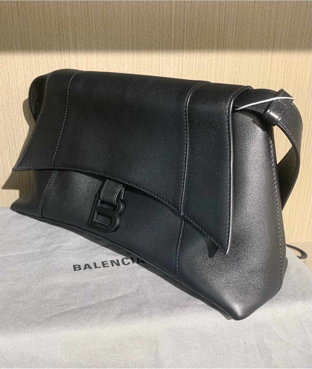 BALENCIAGA Черная кожаная сумка через плечо, фото 3