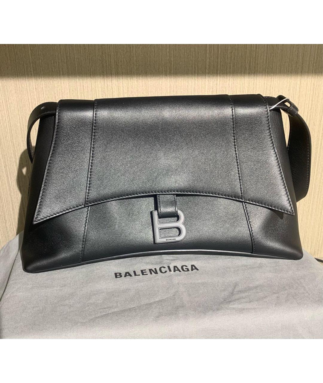 BALENCIAGA Черная кожаная сумка через плечо, фото 7