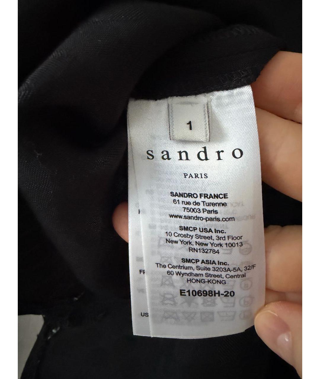 SANDRO Черная вискозная блузы, фото 4