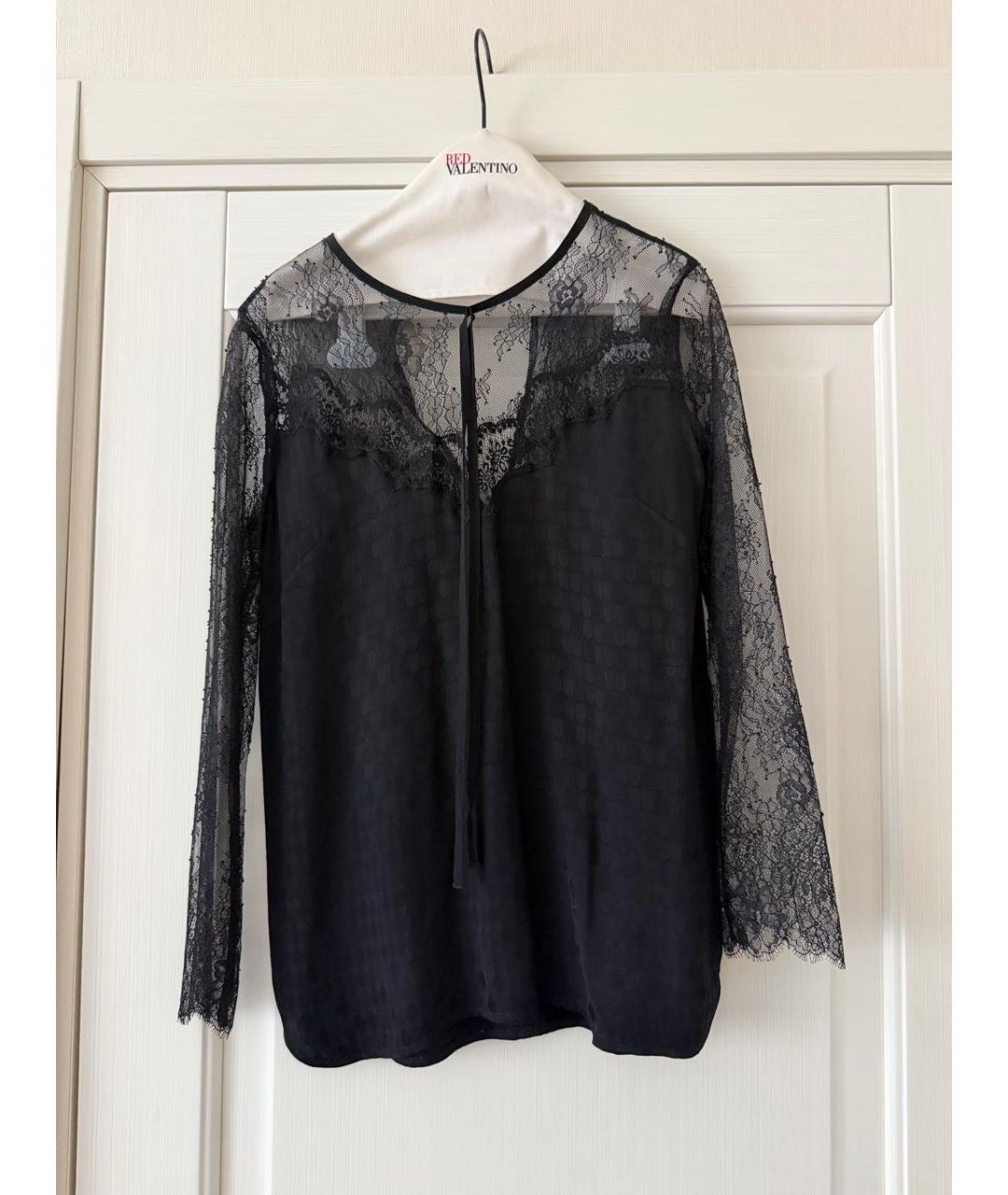 SANDRO Черная вискозная блузы, фото 6