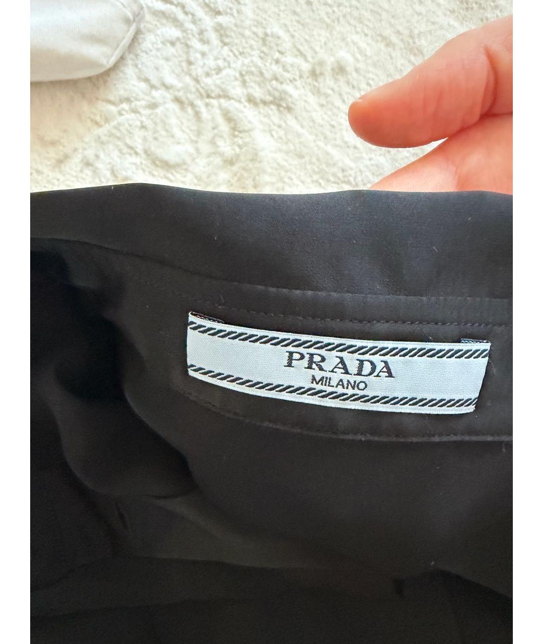 PRADA Черная полиамидовая блузы, фото 4