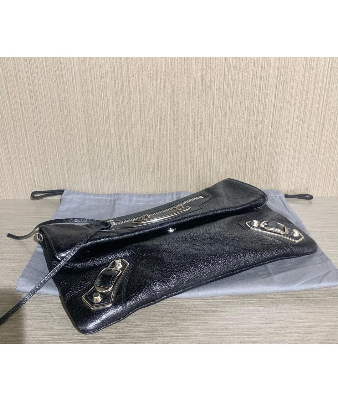 BALENCIAGA Черная кожаная сумка через плечо, фото 6