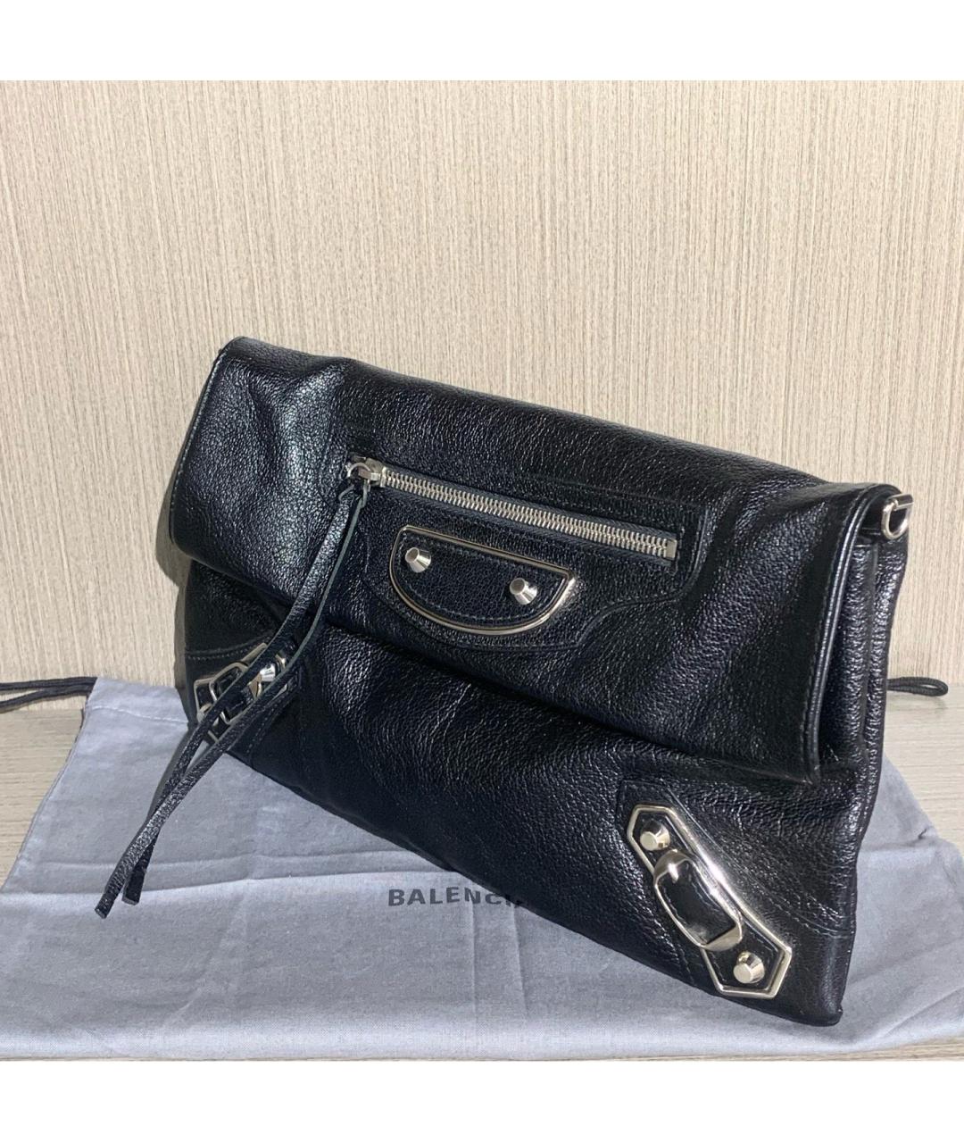 BALENCIAGA Черная кожаная сумка через плечо, фото 4