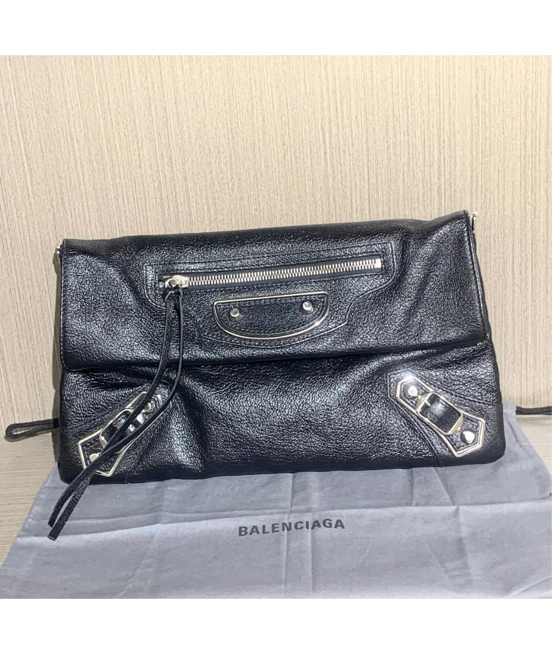 BALENCIAGA Черная кожаная сумка через плечо, фото 9