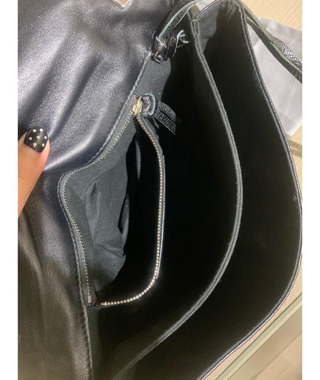 BALENCIAGA Черная кожаная сумка через плечо, фото 8