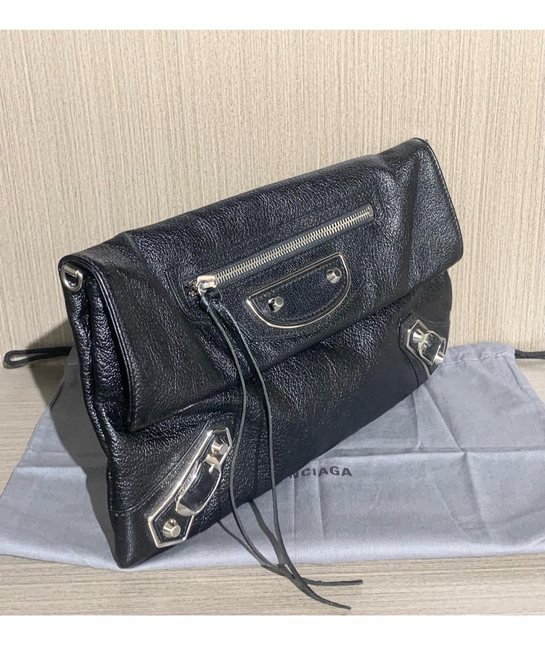 BALENCIAGA Черная кожаная сумка через плечо, фото 5