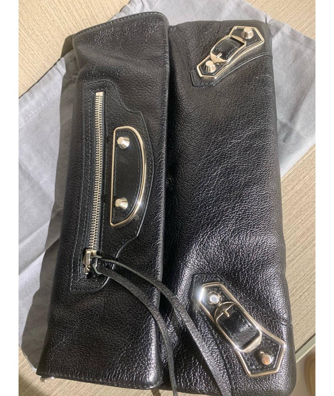 BALENCIAGA Черная кожаная сумка через плечо, фото 7