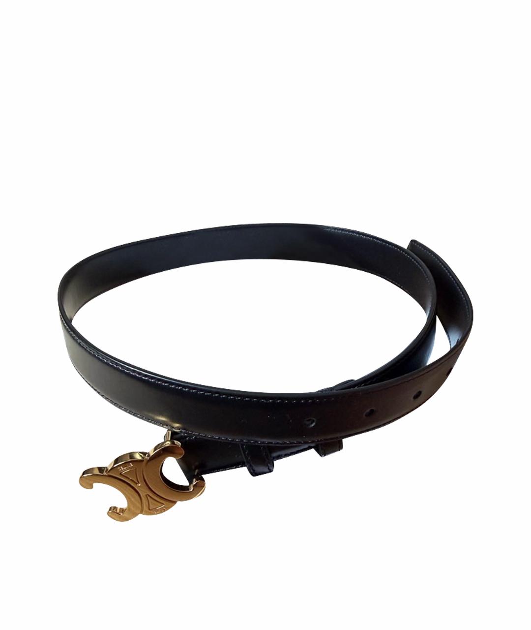 CELINE Черный кожаный ремень, фото 1